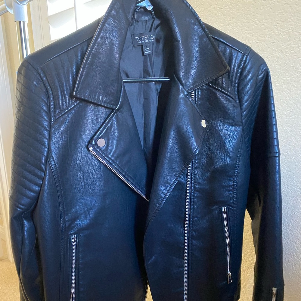 Topshop faux leather jacket (new )